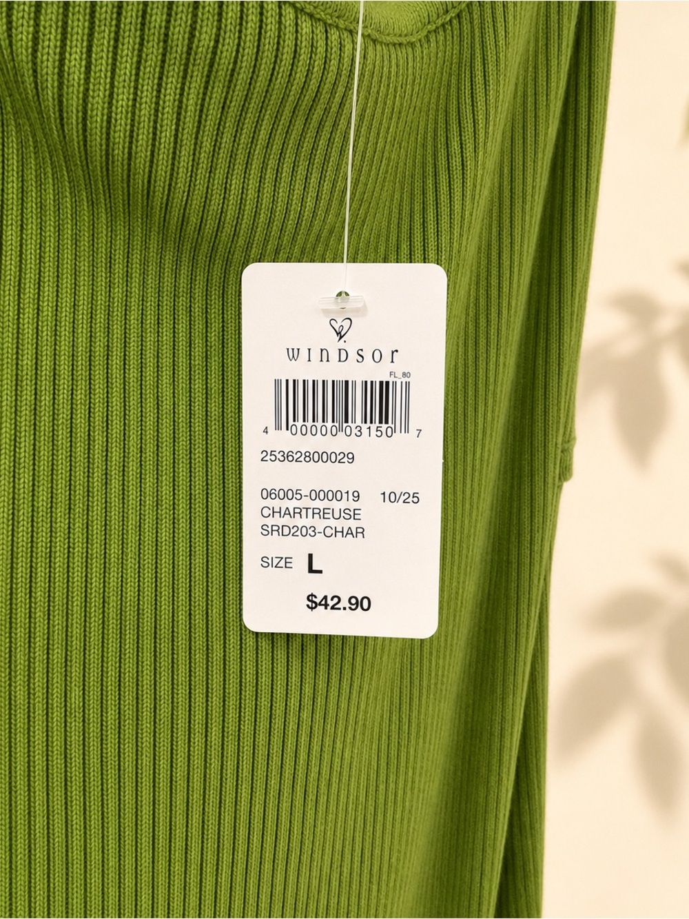 Windsor Chartreuse Ribbed Strapless Cutout Midi Dress Size Large NWT - Picture 3 of 3
